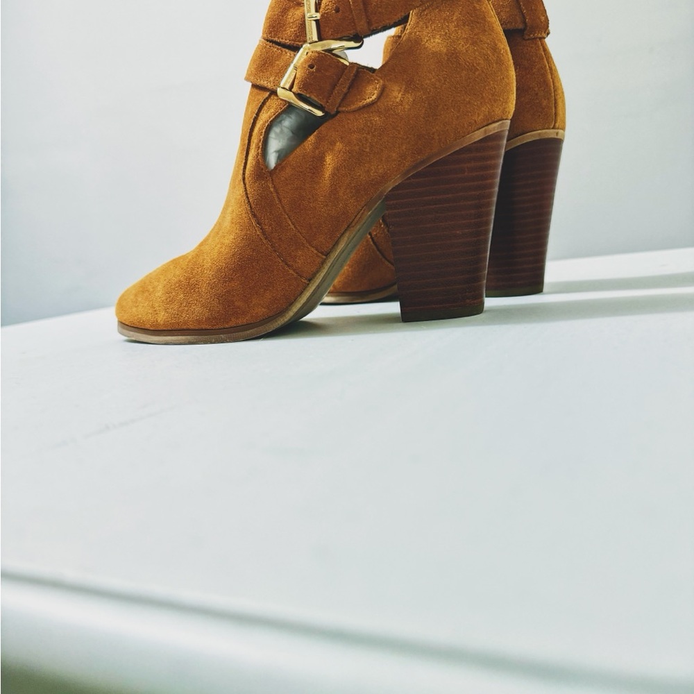 Michael Kors Tan Suede Heeled Boots